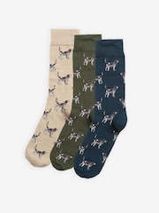 Barbour® Blue Pointer Dog 3 Pack Socks Gift Box Set - Image 1 of 4