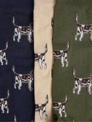 Barbour® Blue Pointer Dog 3 Pack Socks Gift Box Set - Image 4 of 4