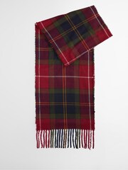 Barbour® Red Tartan Swinton Beanie Hat & Scarf Gift Box Set - Image 2 of 7