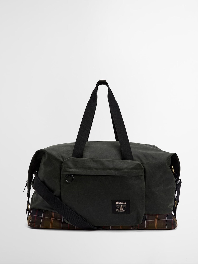 Barbour® Green Tartan Field Wax Holdall Bag - Image 1 of 7 Barbour® Green Tartan Field Wax Holdall Bag - Image 1 of 7