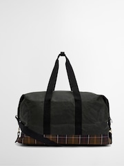 Barbour® Green Tartan Field Wax Holdall Bag - Image 2 of 7