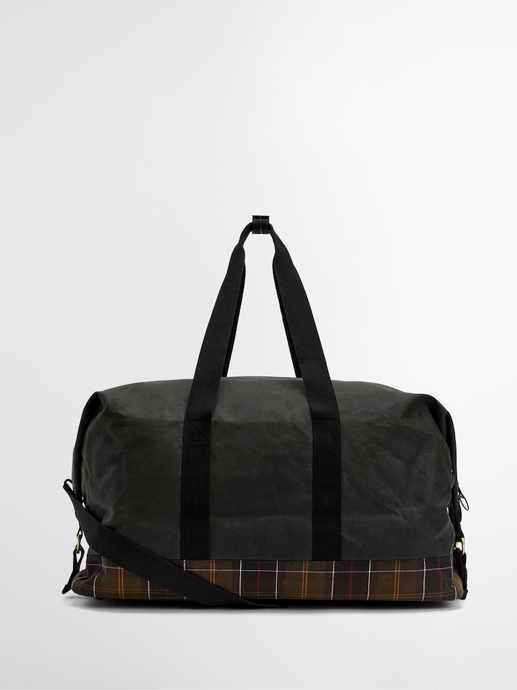 Barbour® Green Tartan Field Wax Holdall Bag - Image 2 of 7 Barbour® Green Tartan Field Wax Holdall Bag - Image 2 of 7