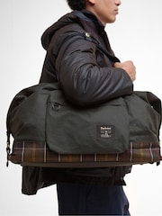 Barbour® Green Tartan Field Wax Holdall Bag - Image 7 of 7
