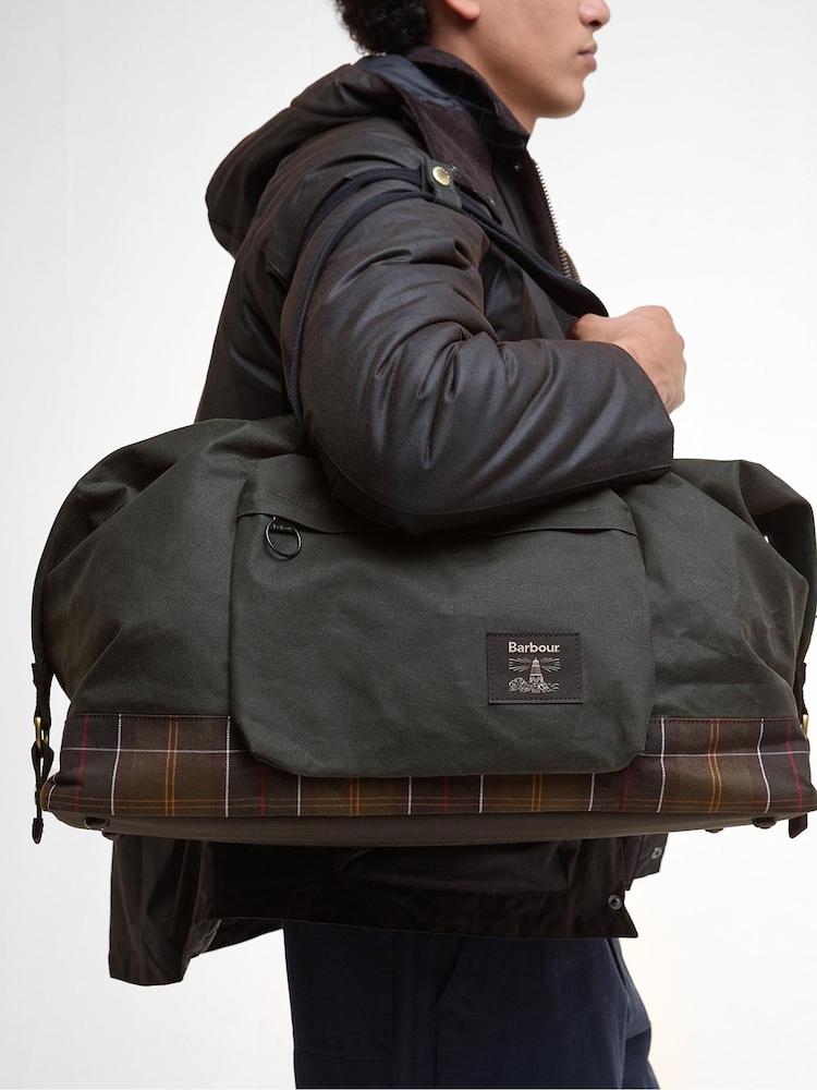 Barbour® Green Tartan Field Wax Holdall Bag - Image 7 of 7 Barbour® Green Tartan Field Wax Holdall Bag - Image 7 of 7