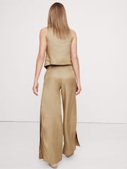 Banana Republic Beige Ultra High Rise Wide Leg Slit Trousers - Image 2 of 4