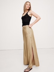 Banana Republic Beige Ultra High Rise Wide Leg Slit Trousers - Image 3 of 4