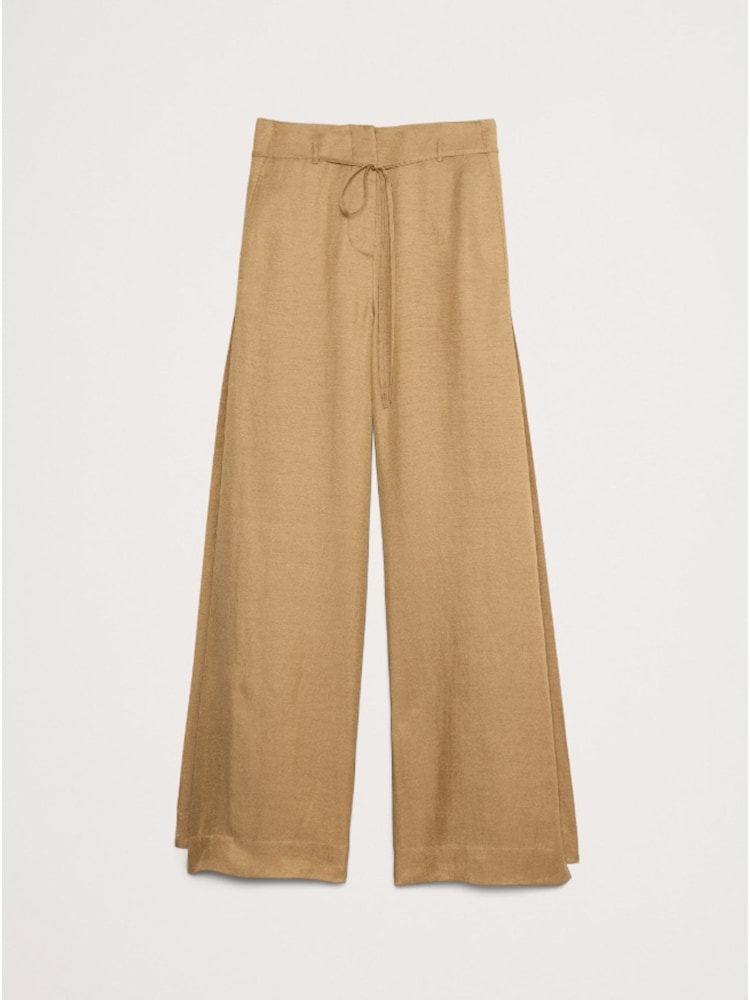 Banana Republic Beige Ultra High Rise Wide Leg Slit Trousers - Image 4 of 4
