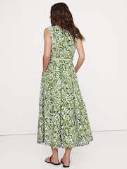 Banana Republic Green Floral Cotton Poplin Wrap Maxi Dress - Image 2 of 5