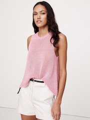 Banana Republic Pink 100% Linen Knitted Vest Top - Image 1 of 1