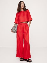 Banana Republic Linen Boat-Neck Crop Top - Imagen 1 de 1