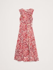 Banana Republic Red Floral Cotton Poplin Wrap Maxi Dress - Image 4 of 4