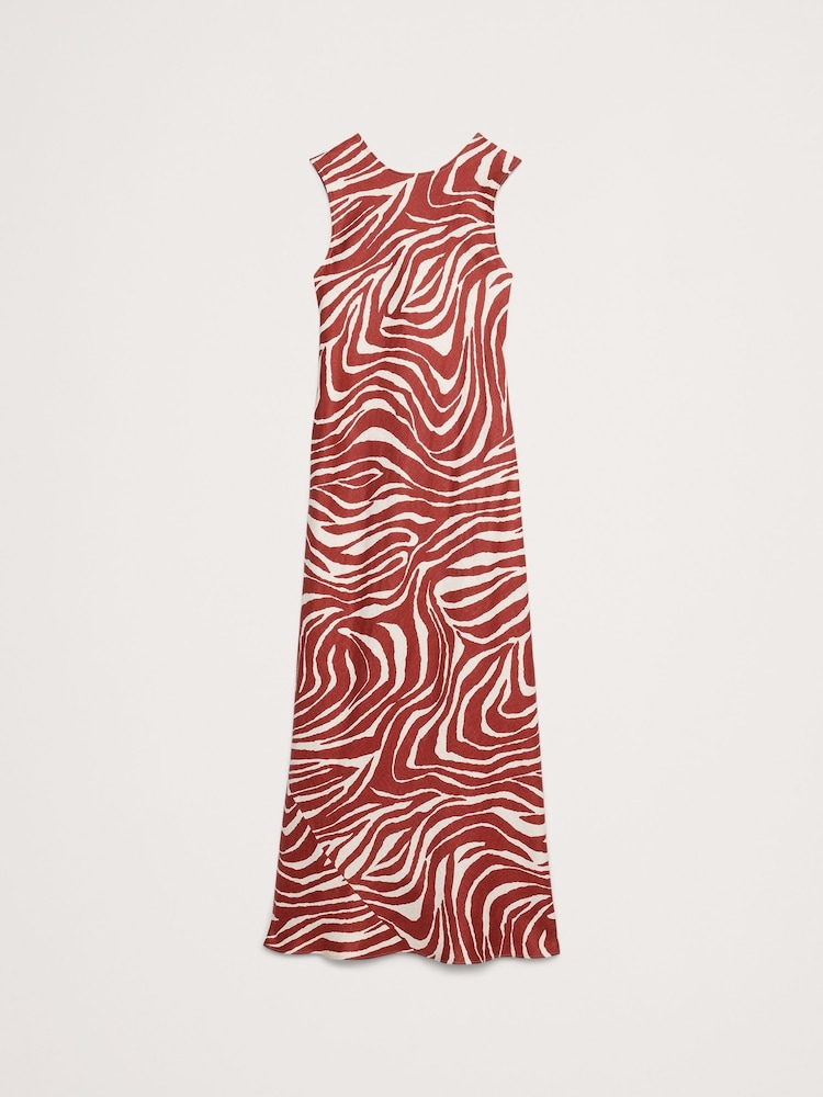 Banana Republic Brown/White Print Backless Linen Maxi Dress - Image 5 of 5