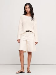 Banana Republic White Oversized Scoop-Back Jumper - Image 4 of 5