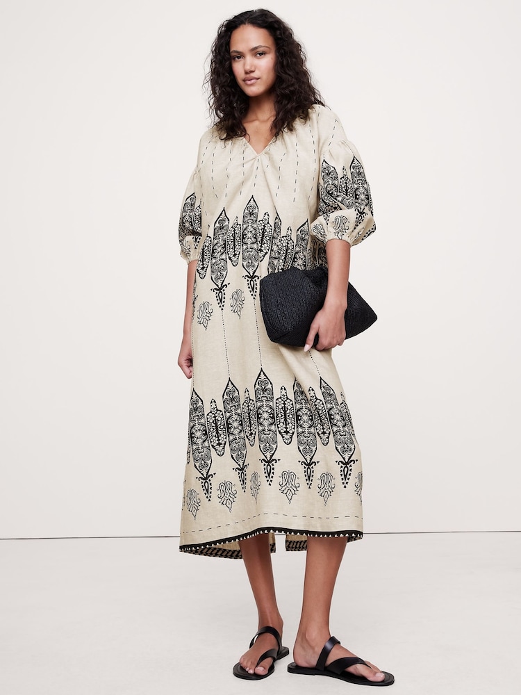 Banana Republic Linen V Neck Maxi Dress - Imagen 1 de 1
