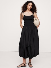Banana Republic Black Strappy Poplin Bubble Midi Dress - Image 1 of 4