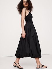 Banana Republic Black Strappy Poplin Bubble Midi Dress - Image 3 of 4