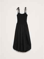 Banana Republic Black Strappy Poplin Bubble Midi Dress - Image 4 of 4