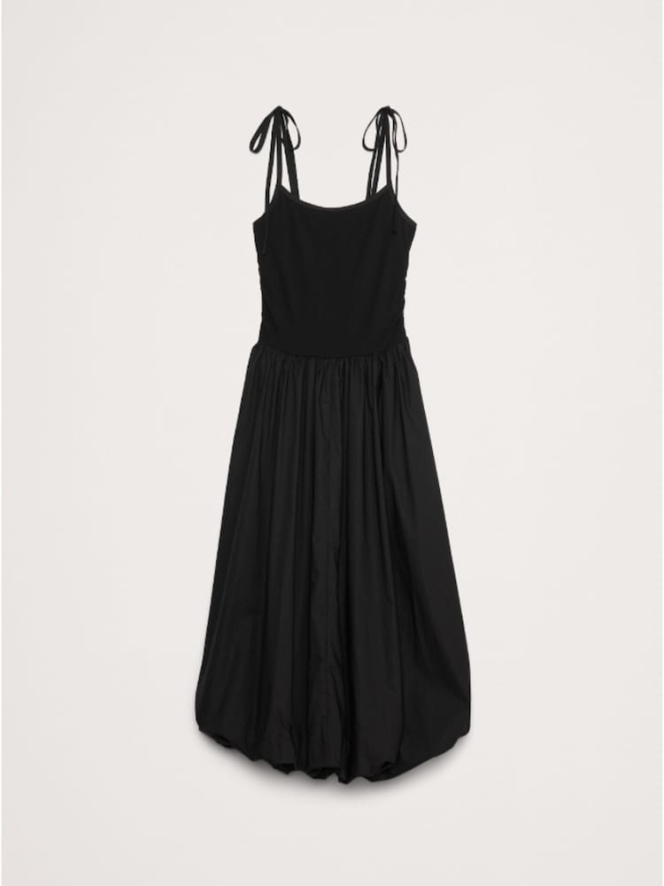 Banana Republic Black Strappy Poplin Bubble Midi Dress - Image 4 of 4