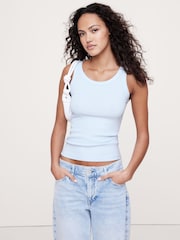 Banana Republic Light Blue Ribbed Tank T-Shirts - Image 1 of 1