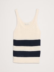 Banana Republic Cream/Navy Stripe Cotton Knit Tank Top - Image 4 of 4