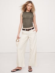 Banana Republic Beige Soma Mid-Rise Wide-Leg Trousers - Image 1 of 1