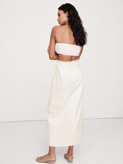 Banana Republic Cream Linen Wrap Maxi Skirt - Image 2 of 4