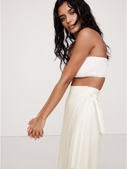 Banana Republic Cream Linen Wrap Maxi Skirt - Image 4 of 4