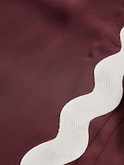 Reiss Burgundy Asher Wave-Trim Crepe Midi Dress - Image 7 of 7