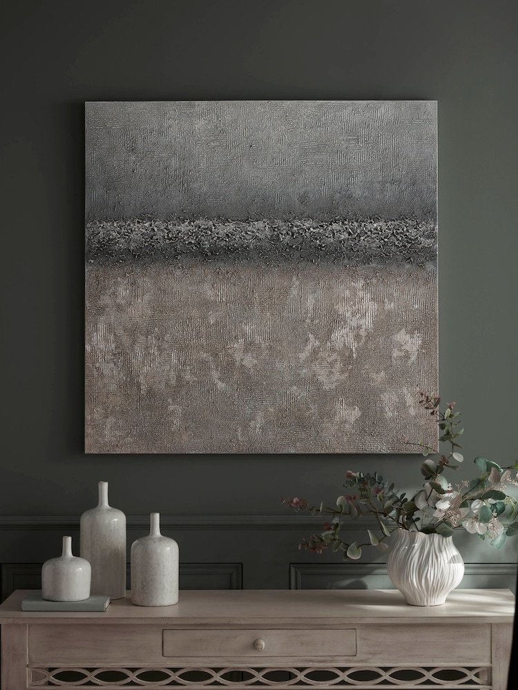 Cox & Cox Blue Abstract Breaking Waves Canvas Wall Art - Image 1 of 4