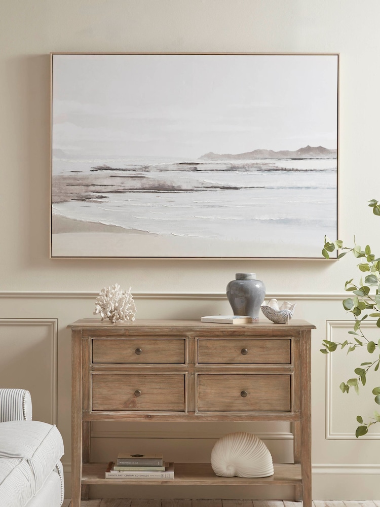 Cox & Cox Natural Shoreline Framed Canvas Wall Art - Image 1 of 3 Cox & Cox Natural Shoreline Framed Canvas Wall Art - Image 1 of 3