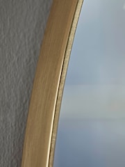 Cox & Cox Antique Brass Slim Frame Round Medium Mirror - Image 2 of 3