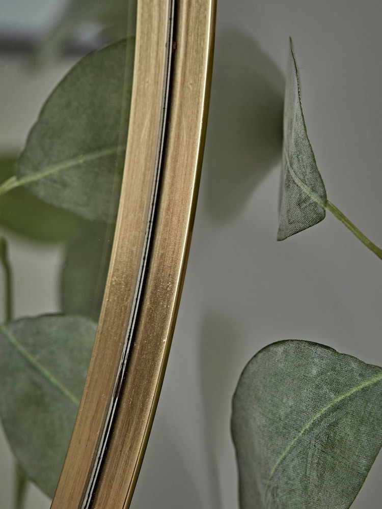 Cox & Cox Antique Brass Slim Frame Round Medium Mirror - Image 3 of 3