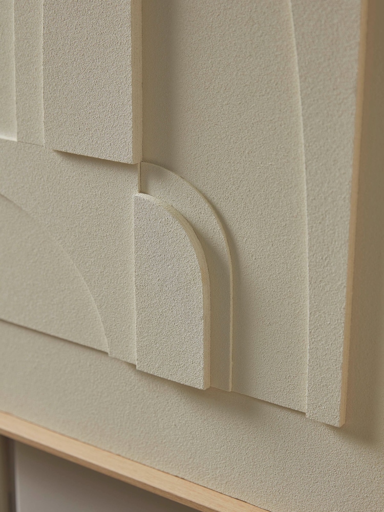 Cox & Cox White Layered Framed Abstract Canvas Wall Art - Image 4 of 4