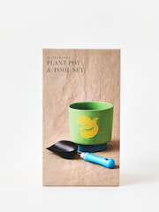 Oliver Bonas Green Bird Plant Pot And Trowel Gardening Gift Set - Image 6 of 6
