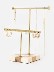 Oliver Bonas Natural Chequerboard Resin And Wood Jewellery Stand - Image 1 of 6