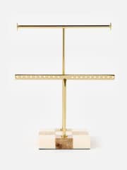 Oliver Bonas Natural Chequerboard Resin And Wood Jewellery Stand - Image 6 of 6