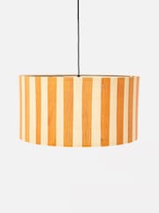 Oliver Bonas Mustard Ena Stripe Bamboo Pendant Lampshade - Image 4 of 4