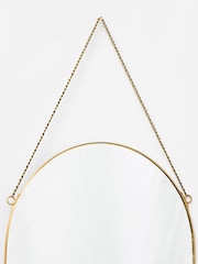 Oliver Bonas Green Raffia Arched Hanging Wall Mirror - Image 4 of 5
