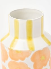 Oliver Bonas Yellow Zahra Orange Floral Ceramic Vase - Image 3 of 3