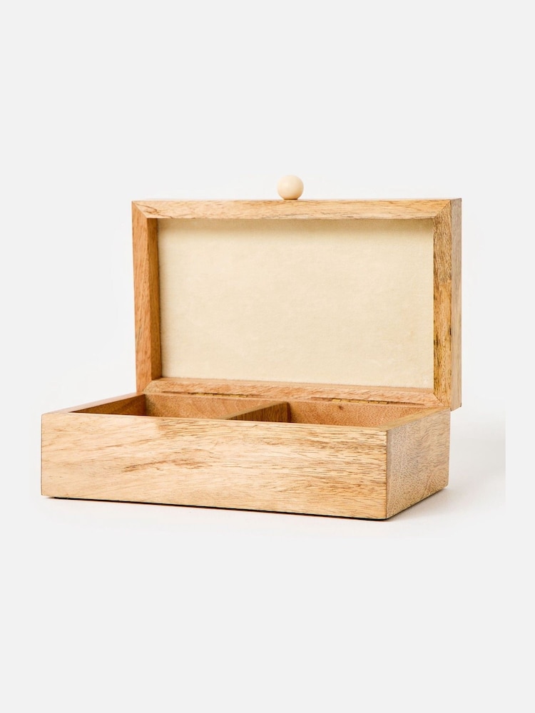 Oliver Bonas Natural Chequerboard Resin And Wood Jewellery Box - Image 2 of 6