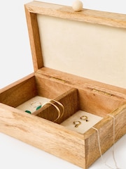 Oliver Bonas Natural Chequerboard Resin And Wood Jewellery Box - Image 4 of 6