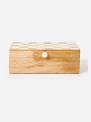 Oliver Bonas Natural Chequerboard Resin And Wood Jewellery Box - Image 6 of 6