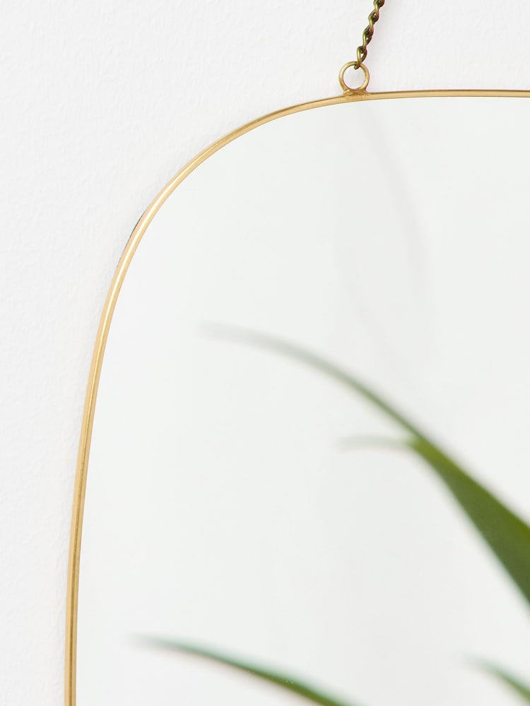 Oliver Bonas Pink Raffia Square Hanging Wall Mirror - Image 2 of 5