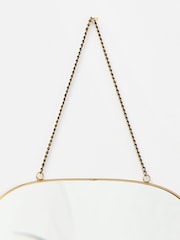 Oliver Bonas Pink Raffia Square Hanging Wall Mirror - Image 4 of 5