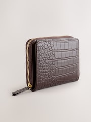 Chocolate Brown Midi Zip Around Purse - Image 1 of 5