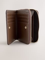 Chocolate Brown Midi Zip Around Purse - Image 4 of 5