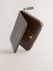 Chocolate Brown Midi Zip Around Purse - Image 5 of 5
