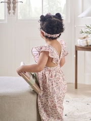 Mamas & Papas Pink Floral Dungarees - Image 3 of 4