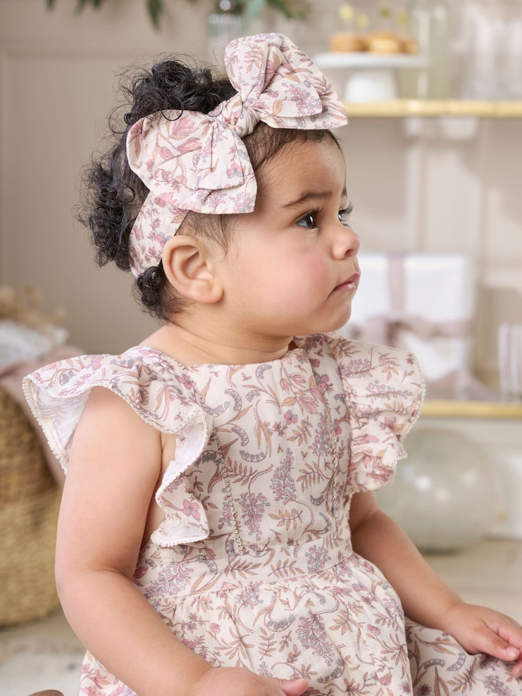 Mamas & Papas Pink Floral Dungarees - Image 4 of 4