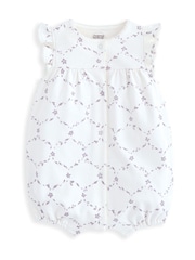 Mamas & Papas White Trellis Print Shortie 100% Cotton Romper - Image 2 of 3